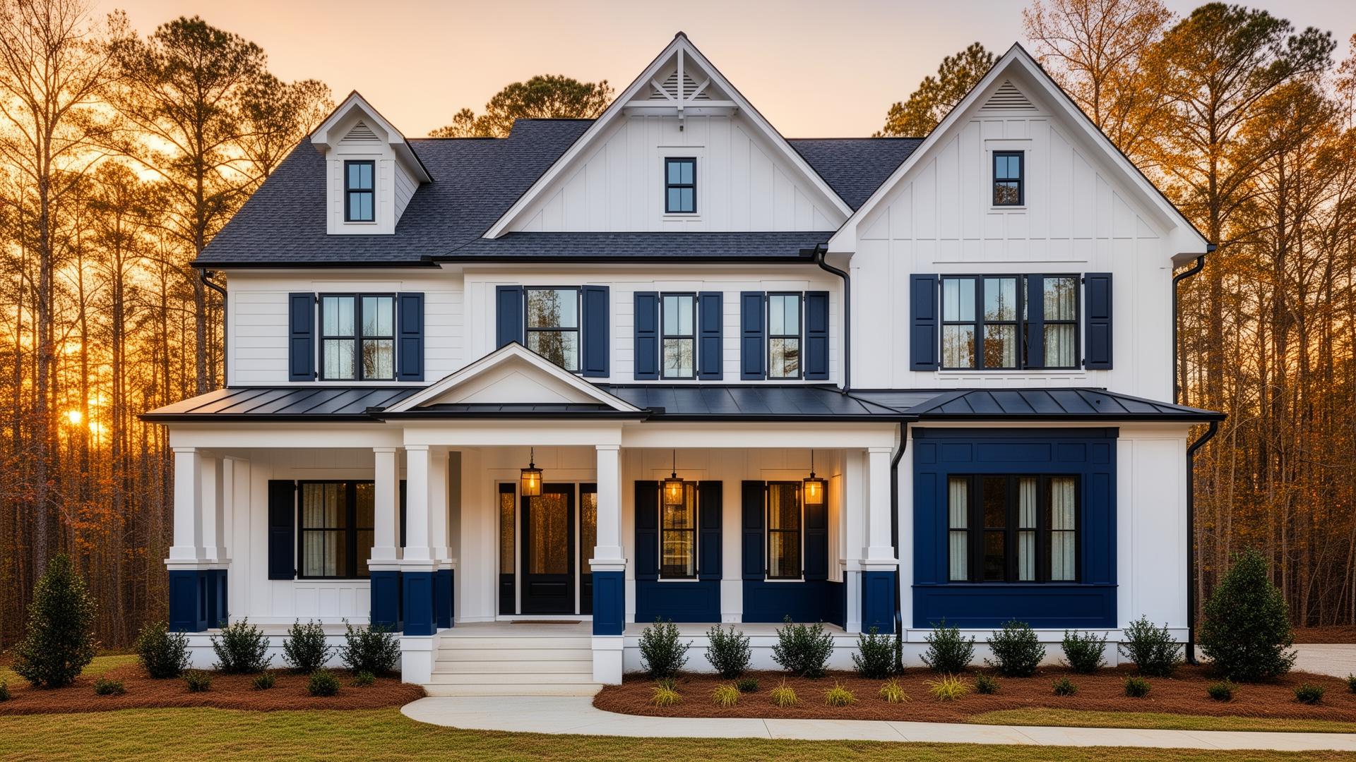 Beautifully painted modern home exterior