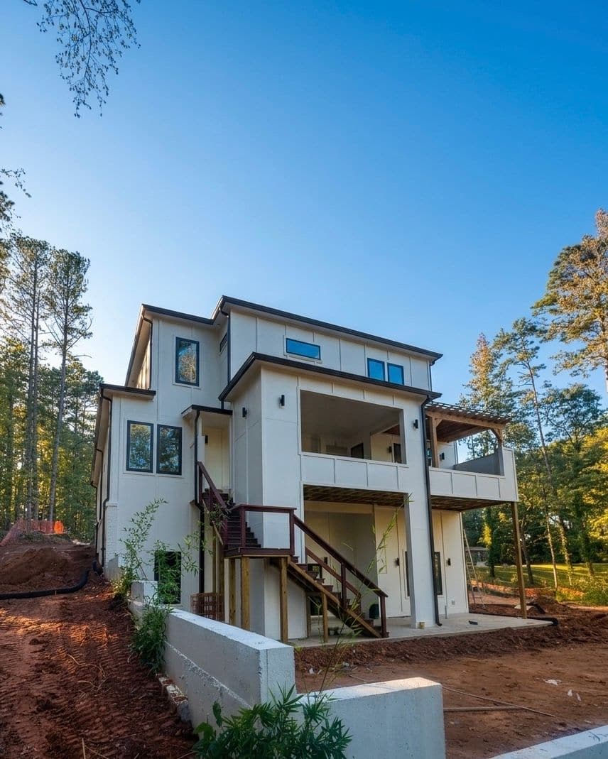 Beautifully painted modern home exterior